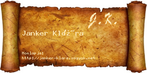 Janker Klára névjegykártya
